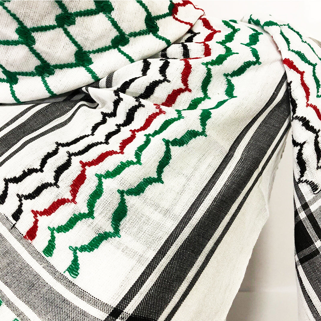 A Case of Al-Nabulsi's Palestinian Flag Kufiya - 12 Kufiyas/Case