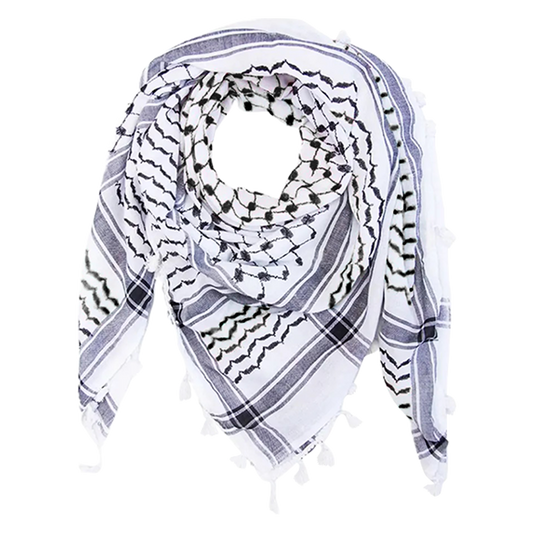 A Case of Al-Nabulsi's Black & White Kufiya - 12 Kufiyas/Case