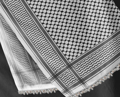 ZAT - E Black and white  Scarf NEW IN: Palestinian Black and White Kufiya (Made in Palestine)