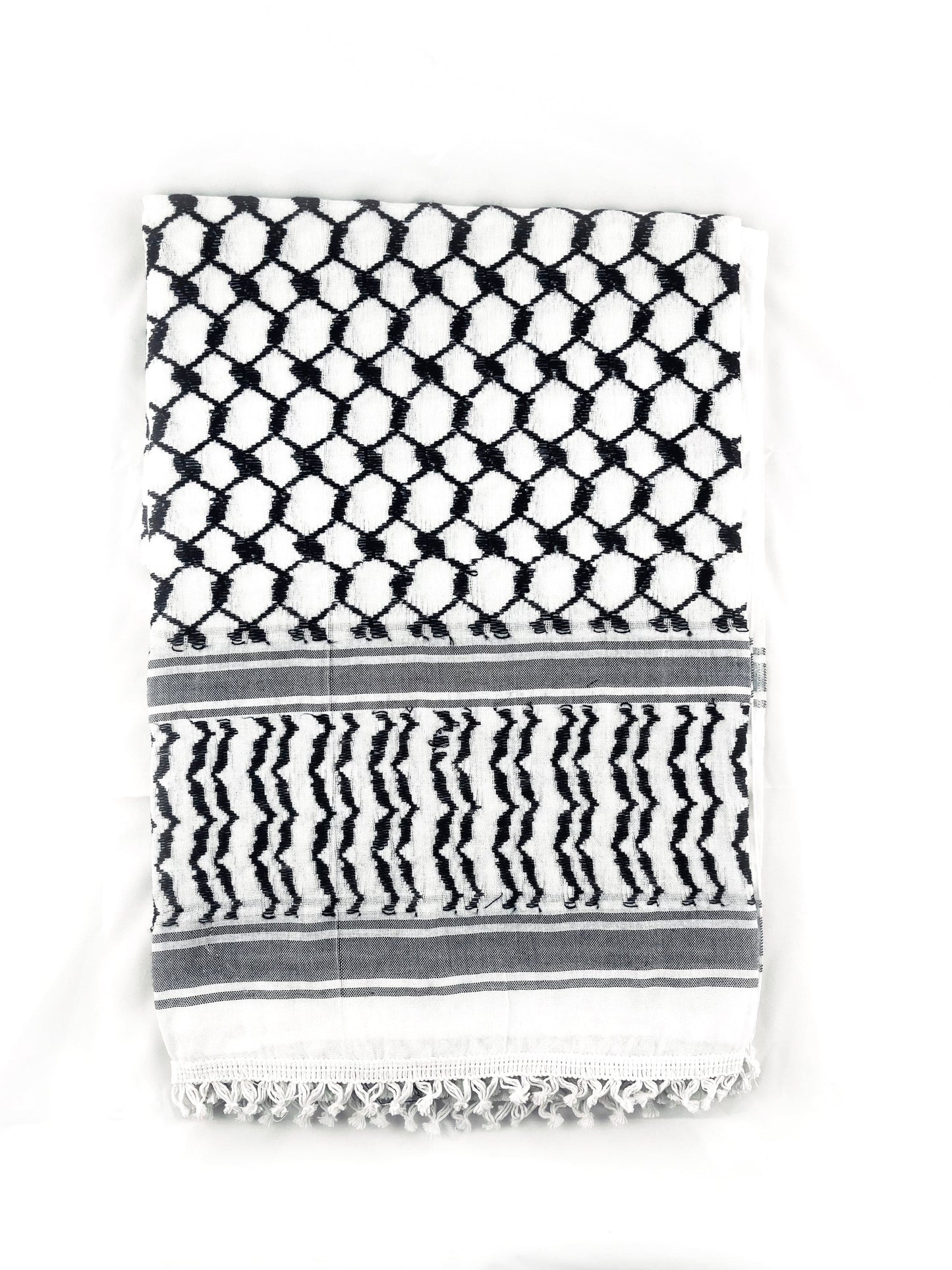 ZAT - E Black and white  Scarf NEW IN: Palestinian Black and White Kufiya (Made in Palestine)